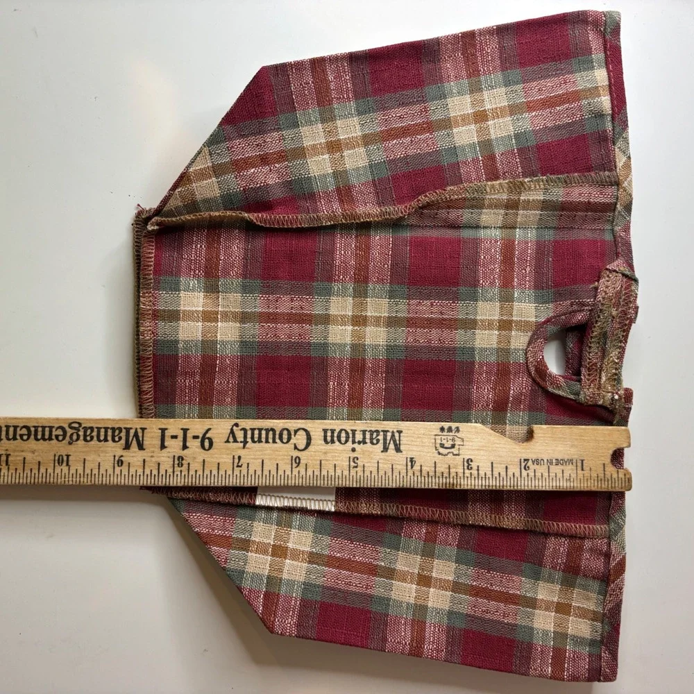 Longaberger Basket Liner 7 Inch Measuring Orchard Park Plaid Red Tan 2198981